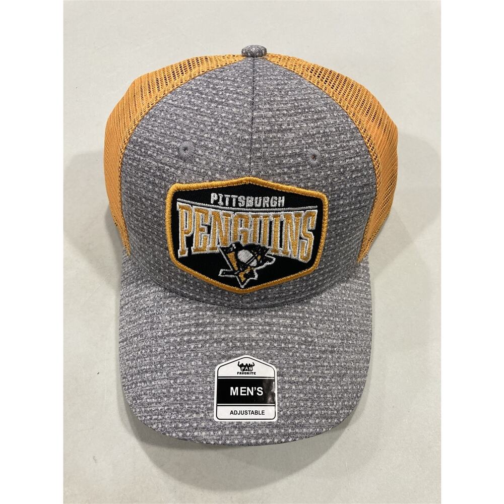 Pittsburgh Penguins NHL Charcoal Hat  Adjustable MVP Mesh Snapback New
